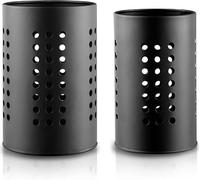 Uniqoos® - Juego de 2 soportes de acero inoxidable para utensilios de cocina y cubiertos: 1 grande y 1 pequeño, con ventilación, apto para lavavajillas y resistente a la corrosión