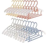 Uniqoos® Juego de 20 perchas ajustables para bebés y niños – extensibles de 28 a 36 cm, de polipropileno, que ahorran espacio y con ganchos con forma de oso, de colores variados