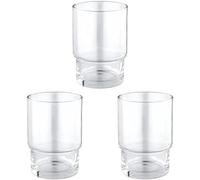 Uniqoos®: Juego de 3 elegantes accesorios de baño de cristal con acabado cromado, un complemento funcional y con estilo para su baño