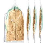 Uniqoos® Juego de 4 bolsas de vacío para colgar, de 135 x 70 cm – 5 ojales, ideales para trajes, vestidos, abrigos, compatibles con aspiradoras y bombas, herméticas