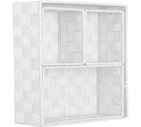 Uniqoos® Juego de 4 cajas de almacenamiento trenzadas con marco de metal, de polipropileno, con las siguientes dimensiones: 28×28×10 / 26×13×9 / 2×13×13×9 cm. Apilables. Ideales para la cocina, el bañ