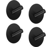 Uniqoos® Juego de 4 ganchos redondos s para pared, fabricados en acero inoxidable SUS304, autoadhesivos (3M) – sin necesidad de taladrar, con capacidad de carga de hasta 3 kg, ideales para baño y coci