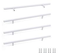 Uniqoos®: Juego de 4 pomos blancos para muebles – Pomos ergonómicos para armarios y puertas, versátiles para cocina, baño y espacios habitables, montaje sencillo