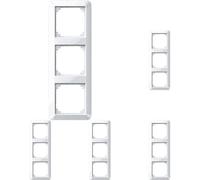 Uniqoos® Juego de 5 marcos de cubierta brillantes, de triple placa, en color blanco piscina, para marcos estándar M, aptos para interruptores y enchufes