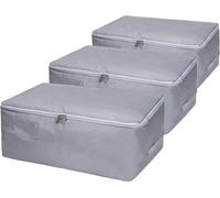 Uniqoos® - Juego de 50 bolsas de almacenamiento para debajo de la cama – plegables, desechables, para ropa y ropa de cama, fabricadas en tejido Oxford 1680D, color gris claro, dimensiones 56 x 35,5 x 