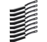 Uniqoos® Juego de 8 cepillos multifuncionales para la limpieza de juntas y esquinas, color : cabezales curvados, mangos antideslizantes, fibras de PP