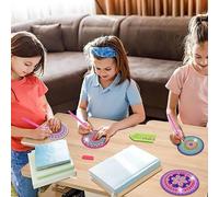 Uniqoos® Juego de 8 posavasos para pintura con diamantes, hechos de madera maciza con base de corcho, diseño bohemio, con soporte y herramientas de montaje. Ideales para tazas, jarrones, velas, etc. (