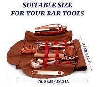 Uniqoos®: Set de cócteles de 17 piezas – Set de bar profesional de acero inoxidable 304, con guía de recetas, bolso vintage de lona y correa para el hombro