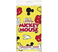 Unique Mantel rectangular de plástico multicolor de Mickey Mouse de Disney (54 x 84 pulgadas), 1 unidad, perfecto para cumpleaños y celebraciones de niños