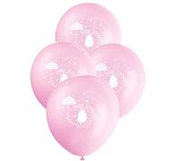 Unique Party 41665 - Globos de Látex - 30 cm - Baby Shower con Elefante Rosa - Paquete de 8