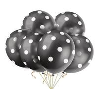 Unique Party 57590 - Globos de Látex a Lunares - 30 cm - Negro - Paquete de 6