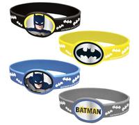 Unique Party 77531 - Party Favors - Pulseras de Silicona de Batman - Paquete de 4