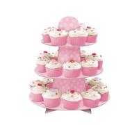 Unique Party 90307 - Soporte para Cupcakes para Baby Shower - Rosa a Lunares