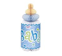 Unique Party - Decoraciones de Baby Shower - 30 cm - Decoración en forma de Botella de Lunares Azules en forma de Panal (61720)