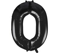 Unique Party- Globo gigante número 0, Color negro, 86 cm (55860) , color/modelo surtido
