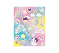 Unique Party - Hojas de Pegatinas - Diseño de Fiesta de Unicornio - Paquete de 4 (72508)