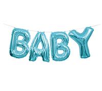 Unique Party - Kit de Banner de Globo de Carta - "Baby" - Color Azul (53686)