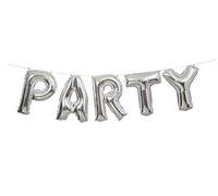 Unique Party - Kit de Banner de Globo de Carta - "Party" - Color Plata (53681)