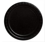 Unique Party - Platos de Papel - 17.1 cm - Negro - Paquete de 20 (32044)