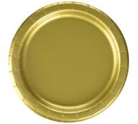 Unique Party - Platos de Papel - 17.1 cm - Oro - Paquete de 20 (33244)