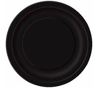 Unique Party - Platos de Papel - 23 cm - Negro - Paquete de 16 (32080)