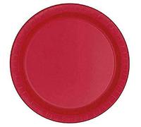 Unique Party - Platos de Papel - 23 cm - Rojo - Paquete de 8 (3125)