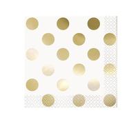 Unique Party - Servilletas de Papel - Diseño de Foil de Oro - Paquete de 16 (32311)