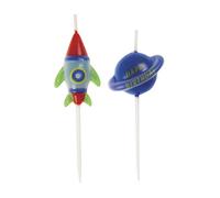 Unique Party - Velas de Cumpleaños - Diseño de Fiesta en el Espacio Exterior - Conjunto de 6 (73270)