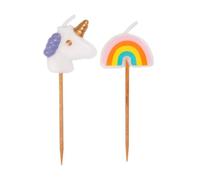 Unique Party - Velas de Cumpleaños - Diseño Unicornio y Arcoíris - Paquete de 6