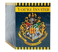 Unique Party-Warner Bros 59114 Invitaciones para Fiesta Harry Potter Paquete de 8, multicolor, talla única , color/modelo surtido