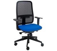 Unisit Silla Blaze Giratoria con Respaldo de Malla Negro y Asiento Azul Acolchado