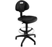 Unisit Silla alta técnica ESOS E2 – negra, poliuretano, con reposapiés y rue