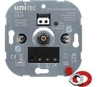 UNITEC Regulador de Intensidad Universal LED, atenuación de Fase y sección de Fase, LED y halógeno/Convencional, Adecuado para Las Series de conmutación de UNITEC, Busch-Hunter, así como jóvenes y