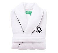 United Colors Of Benetton Albornoz S/M 360GSM 100% Algodón Bordado Logo Blanco