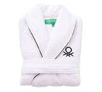 United Colors Of Benetton Albornoz S/M 360GSM 100% Algodón Bordado Logo Blanco