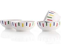 UNITED COLORS OF BENETTON- BE113 Set 4pcs bols 650ml New Bone China diseño Rayas de Colores Casa Benetton, Loza