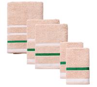 United Colors Of Benetton Juego de 5 Toallas 450GSM 100%algodón Beige a Rayas