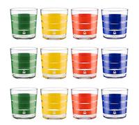 UNITED COLORS OF BENETTON. PK2002 Set cristalería 12 Piezas de Vasos de Vidrio, Decorados, 33 ristal, Rayas Multicolor