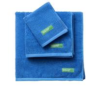 UNITED COLORS OF BENETTON. Set 3pcs Toallas de baño (30 x 50 + 50 x 90 + 70 x 140 cm) 450 gsm 100% algodón Azul Casa (BE021)
