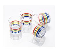 UNITED COLORS OF BENETTON. Set cristalería 4 Piezas de Vasos de Vidrio para Agua, Decorados, 33 ristal Rayas Finas