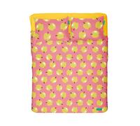 United Colors Of Benetton - Set de sabanas 3pcs cama individual: sabana encimera (160x290cm w/simple hem 5cm) + sabana bajera (90x200+25cm flap) + funda de almohada (50x80cm) Pink and yellow 260x280