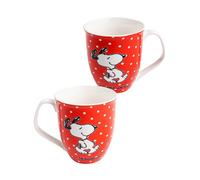 United Labels The Peanuts Snoopy - Taza (cerámica, 280 ml), diseño de lunares, color rojo
