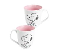 United Labels The Peanuts Snoopy - Taza de café (280 ml), color rosa y blanco