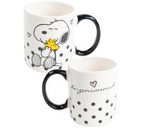 United Labels The Peanuts Snoopy - Taza de cerámica (320 ml), diseño de hombre de corazón, color blanco y negro