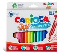 Carioca 40237/B Caja de rotuladores con tinta lavable, punta fina sintética, 36 unidades, multicolor, 36 rotuladores