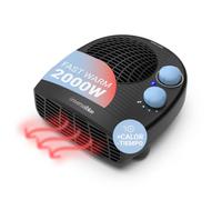UNIVERSALBLUE Calefactor Eléctrico Pequeño Negro | Termoventilador Horizontal | 3 Modos de Funcionamiento | Bajo Consumo | Sistema de Seguridad | Termostato Ajustable