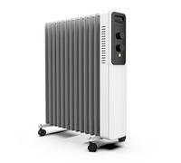 UNIVERSALBLUE Radiador Eléctrico de Aceite 2500W - Calefactor Bajo Consumo 13 Elementos Calefactores - Calienta Habitaciones hasta 30 m² - Termostato Ajustable - Portátil con Ruedas