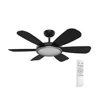 UNIVERSALBLUE Ventilador de Techo Negro con Luz LED Silencioso | Mando a Distancia | 6 Aspas | Diámetro 106 cm | Potencia 55 W | Temporizador | Motor DC | 6 Velocidades