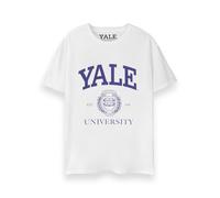 Universidad de Yale Camiseta para Adultos | Camiseta gráfica de Manga Corta Blanca para Hombres y Mujeres | Top de Ropa con Emblema de Escuela universitaria para colegiados