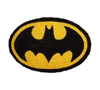 SD Toys - Felpudo ovalado Batman - Fibra de coco y vinilo antideslizante - Amarillo/negro 60x40 cm